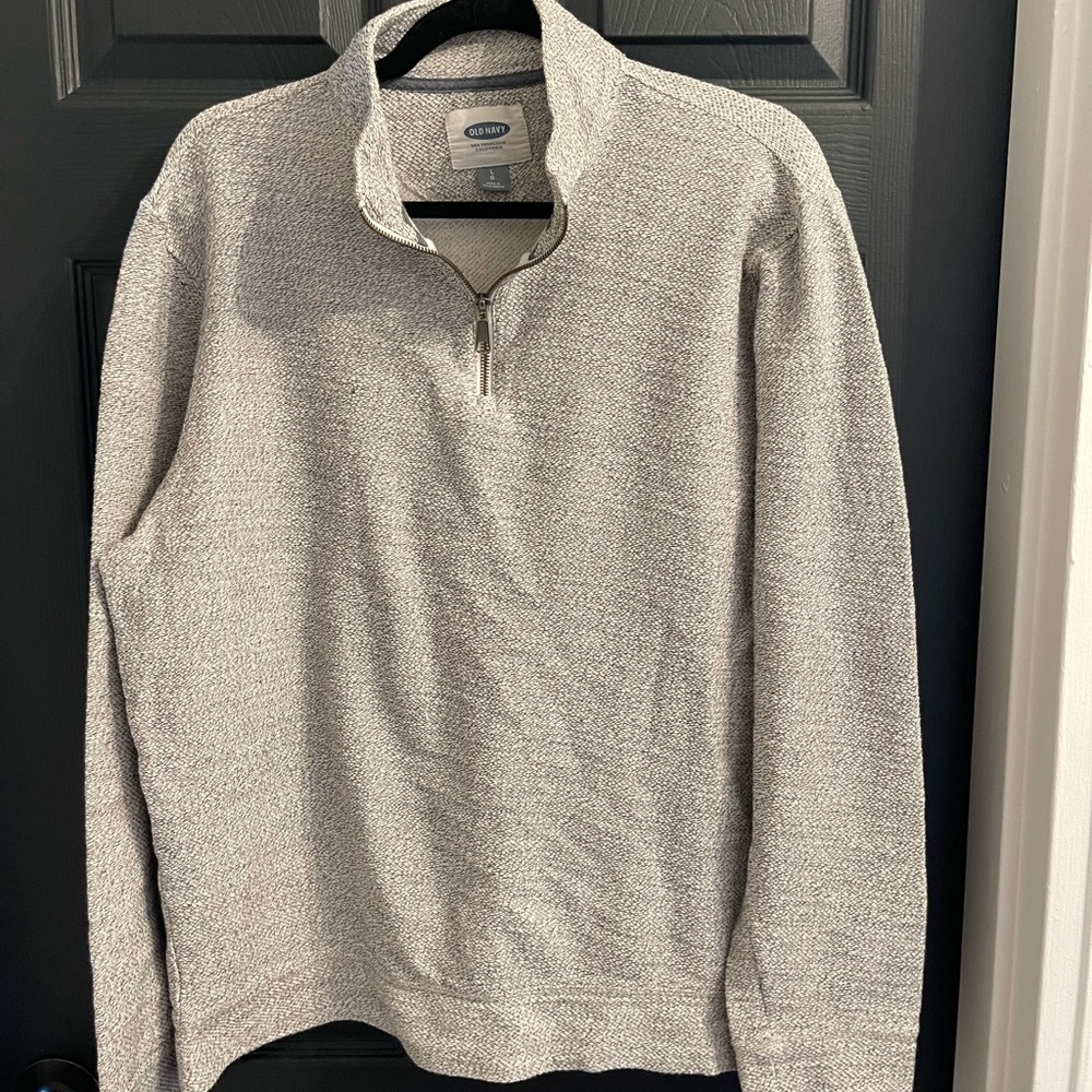Grey quarter zip men's pull over old navy